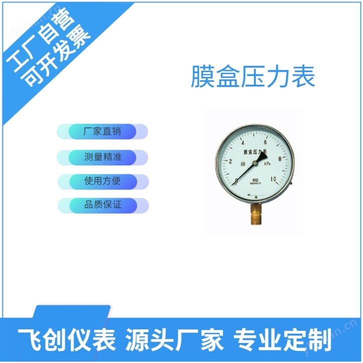 不銹鋼膜盒壓力表生產廠家